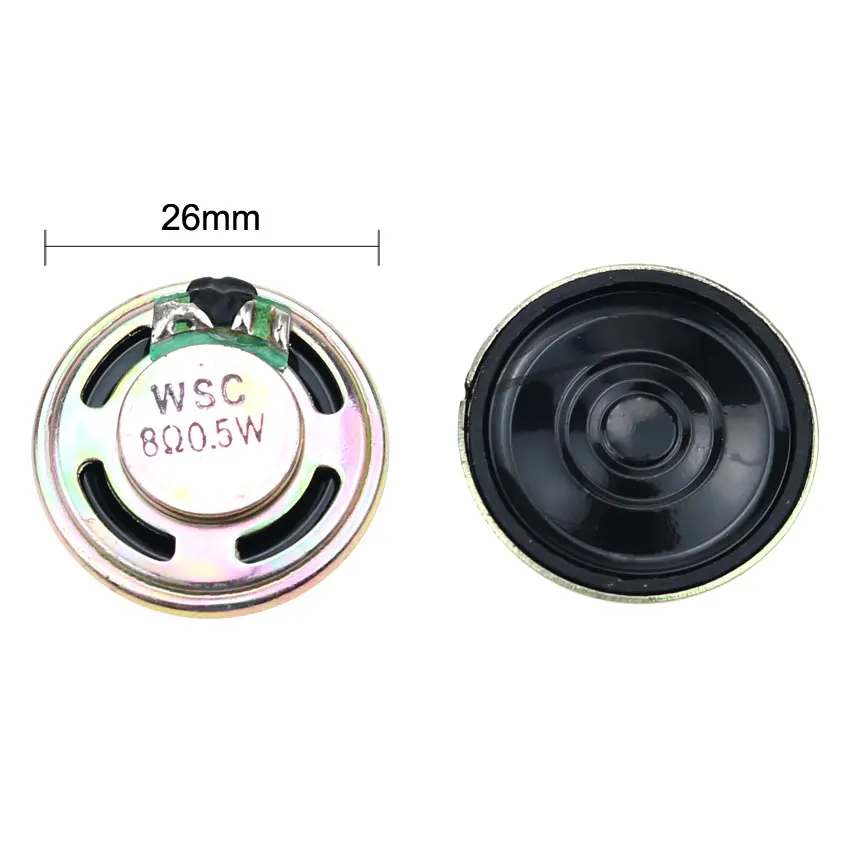 YuXi-Sonnerie de sonnerie de haut-parleur, petit haut-parleur, klaxon, 8R, 0.5W, 10mm, 15mm, 20mm, 23mm, 26mm, 30mm, 32mm, 36mm, 40mm, 50mm, 8 ohm, 0.5W, 1PC