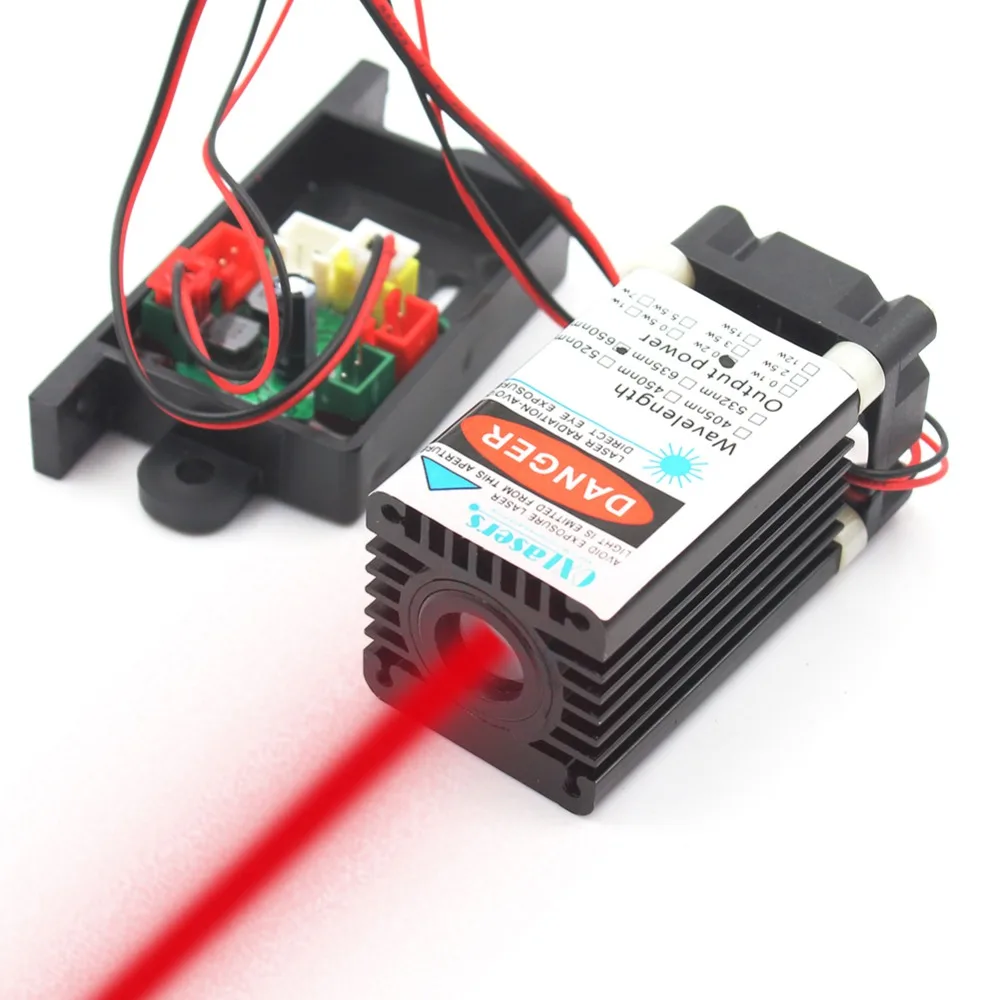 Oxlasers 650nm Red Laser Module 150mW 200mW Wide Beam with Cooling Fan and 12V DC Adapter Free Shipping