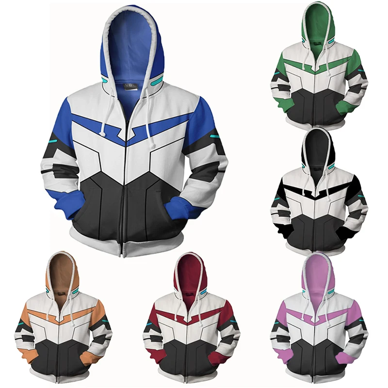 Voltron:Legendary Defender 3d sudaderas con capucha Shiro/klu-hunk/Pidge/Princess Allura Cosplay sudaderas chaqueta 3D disfraz de impresión 5XL