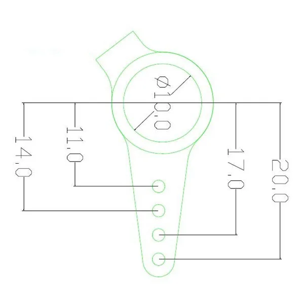 DIY 25T 6A robot model steering servos arm midpoint adjustable sweep protection standard metal steering arm for FUTABA KST