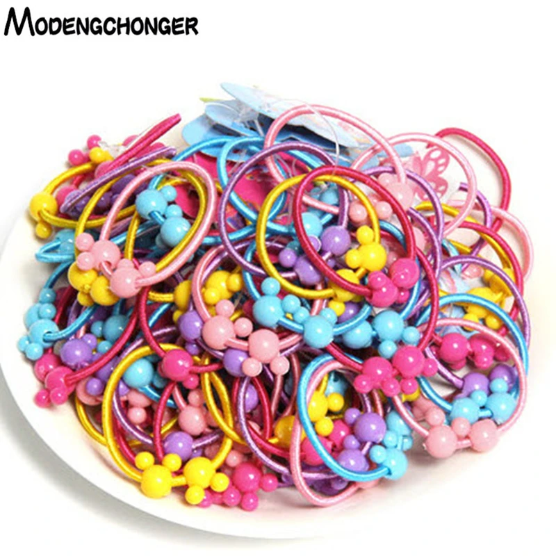 50PCS/Lot 3.0CM Lovely Stars Children Hair Ties Cute Rubber Bands Ponytail Elastic Hair Band Hair Rope Cartoon Hair Accessories