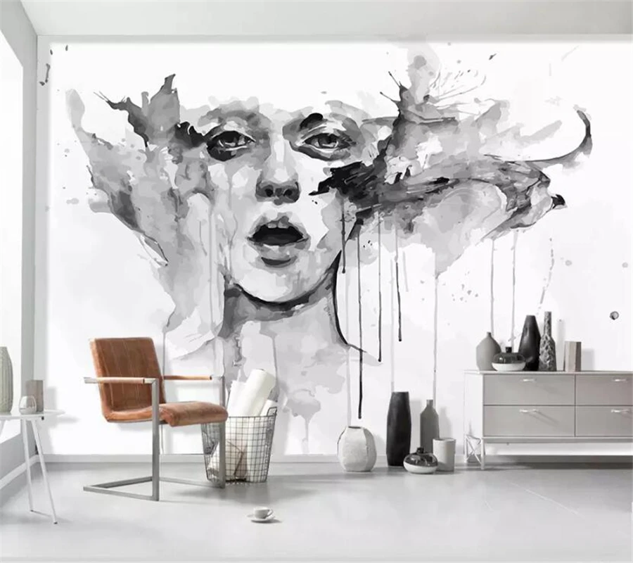 

Custom photo wallpaper 3d mural hand painted Nordic personality creative graffiti beautiful living room TV background wall paper