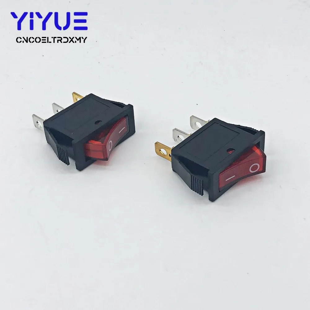 5pcs/lot RED 30*14MM 3PIN ON/OFF Boat Rocker Switch with LED light 16A 250VAC/20A 125VAC