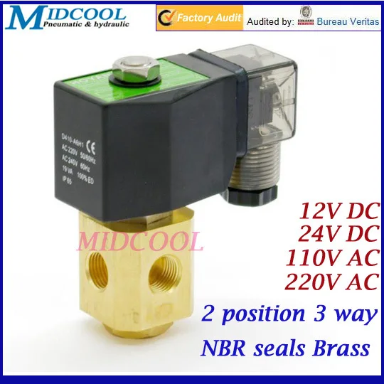 2 position 3 way Direct acting NC mini solenoid valve 1/8