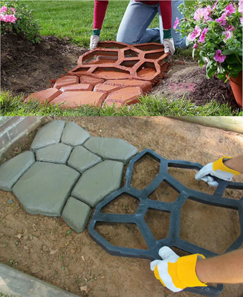 DIY Path Maker Mold Driveway Paving Brick Patio Concrete Płyta Ścieżka Pathmate Garden Fence Walk Maker Mold Ręcznie formy