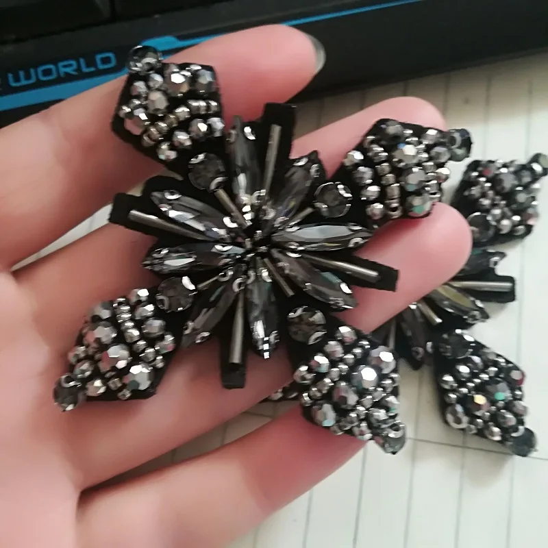 3 pz/lotto mano-chiodo bead abbigliamento patch bag materiali ausiliari fai da te industrie pesanti croce 3D bead patch mano decorazione applique