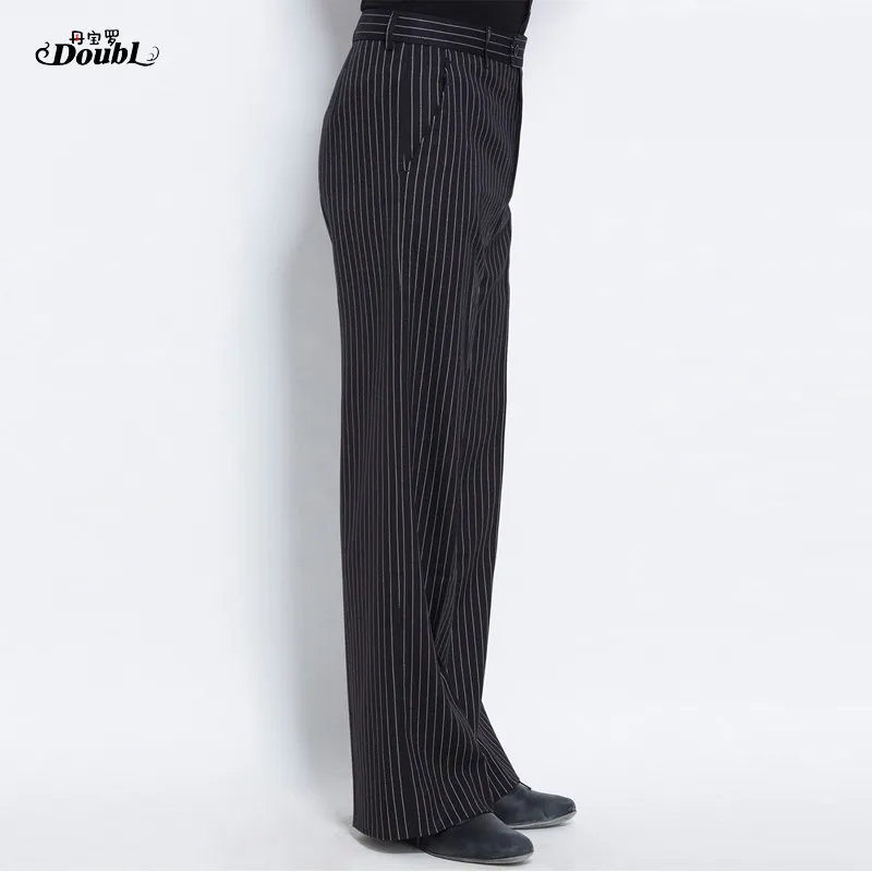 Male Dance Practice Pants Men Latin Ballroom Dance Performance Trousers Square Modern National Standard Stripe Costumes H689