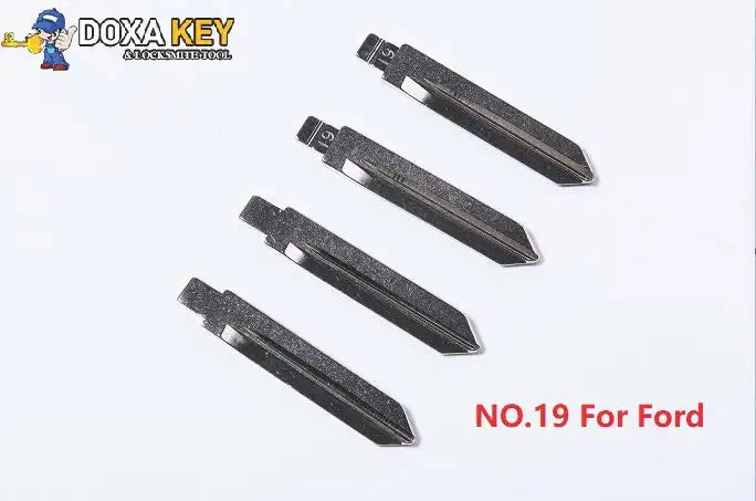 (10pcs) NO.19 Metal Blank Uncut Flip KD Floding Remote Key Blade for Ford