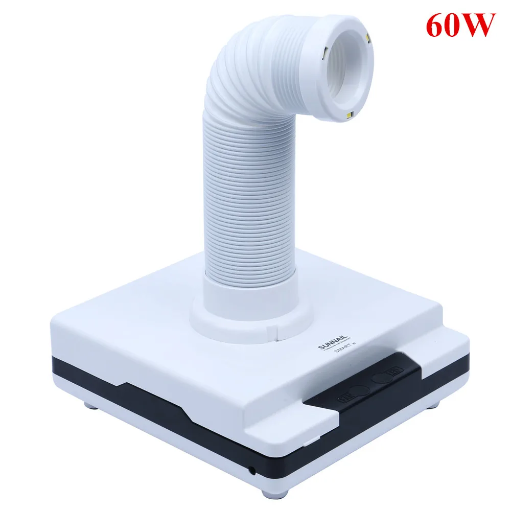 New 60W Nail Fan Art Salon Suction Dust Collector Machine 360 Degree Retractable Pipe with Strong Fan Manicure Vacuum Cleaner