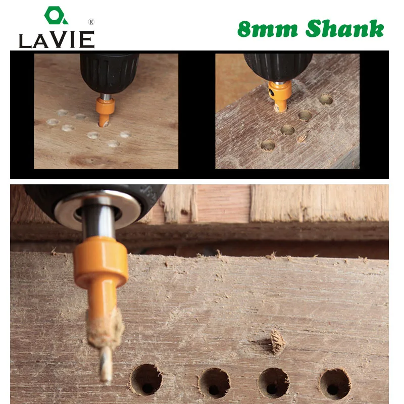 LAVIE 1pc 8mm Shank HSS Woodworking Countersink Router Bit Screw Extractor Remon Demolition For Wood Milling Cutter C08-339