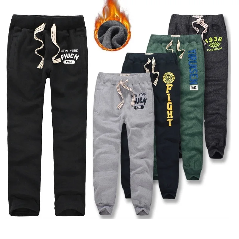 Winter Pants Men Thick Cotton Sweatpants Full Length Trousers soft and breathable joggers size S to 3XL