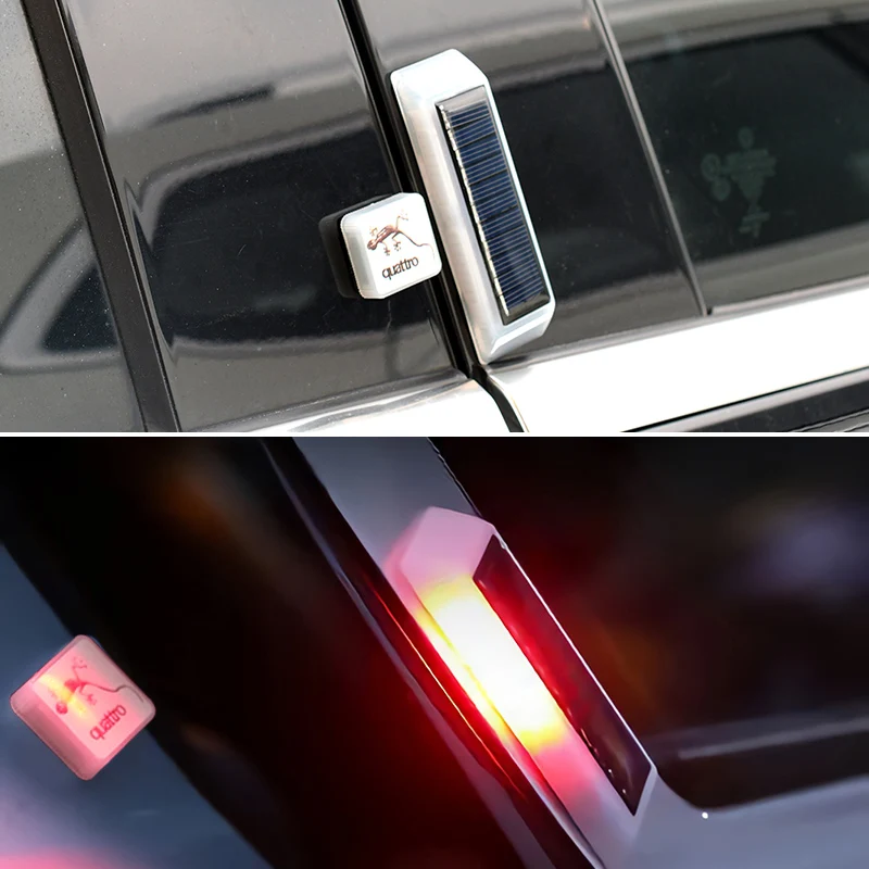 2pcs Solar Magnetic Wireless Car Door Opening Warning Lights LED Waterproof Strobe Flashing Anti-Collision signal light