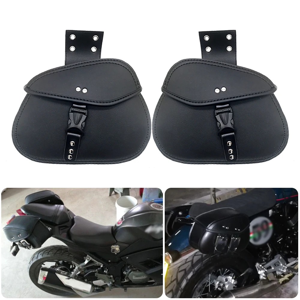 

Universal Motorcycle Saddle Bags Side Luggage Bag Waterproof Sports PU Leather Storage Tool Moto Accessories