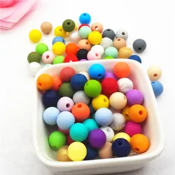 Chengkai 100pcs 12mm Silicone Teether Beads DIY Baby Pacifier Dummy Chain Nursing Sensory Jewelry Toy Making Beads Accessories