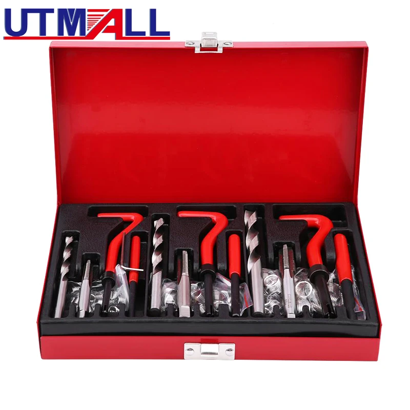 88Pcs Thread Repair Kit Set Rethread M6 M8 M10 Damaged Thread Garage Tool