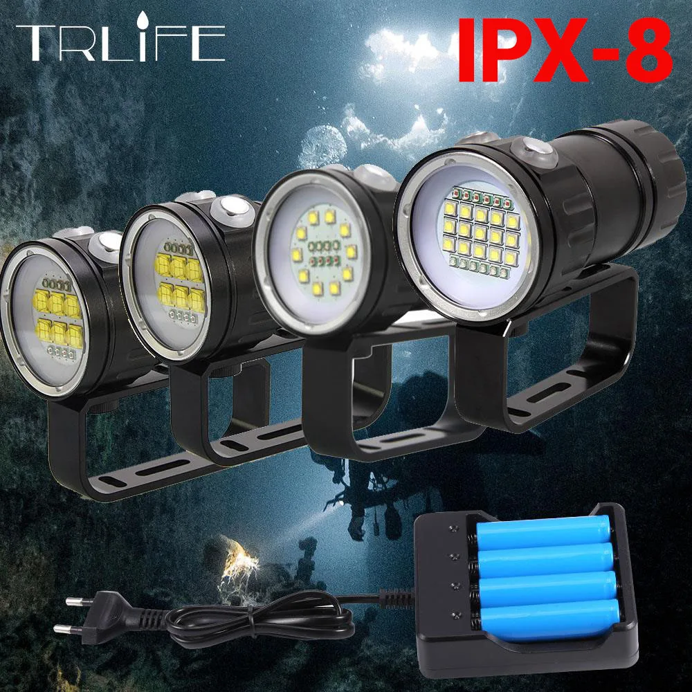 100000 Lumens Scuba Diving Flashlight XHP70/90 LED Photography Video light underwater 500m waterproof Tactical torch Lamp