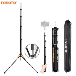 Fosoto FT-220 Carbon Fiber Led Light Tripod Stand& 2 screws Head For Photo Studio Photographic Lighting Flash Umbrella Reflector