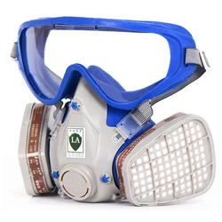 Gas mask with glasses full face protective mask Silicone carbon filter mask paint spray gas boxe protect mask suit
