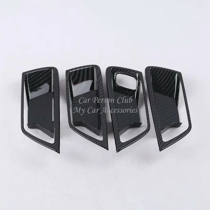 For Ford Focus 4 MK4 2019 2020 Interior Door Bowl Cover Handle Trims Carbon Fibre Stickers Decoration Car Styling Accessories