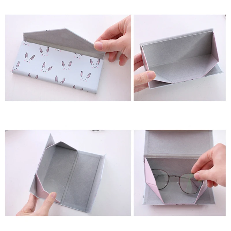 Mimiyou High-quality PU Spectacle Sunglasses Cases Fashion VariousFolding Eyeglasses Box Bag Portable Triangle Eyewear Protector
