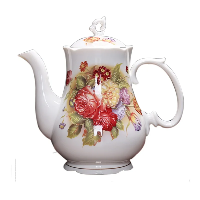 

Fashion British Bone China Coffee Pot European Style Afternoon Tea Teaset Ceramic Teapot Coffee Pot Flower Tea Pot Porcelain Pot