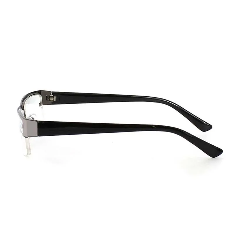 Metall rostfreie Myopie Brille Computer Männer Brille Halb rahmen Brille Anti Blue Ray Brille-208-2021-1,0 bis-1,5-2,0