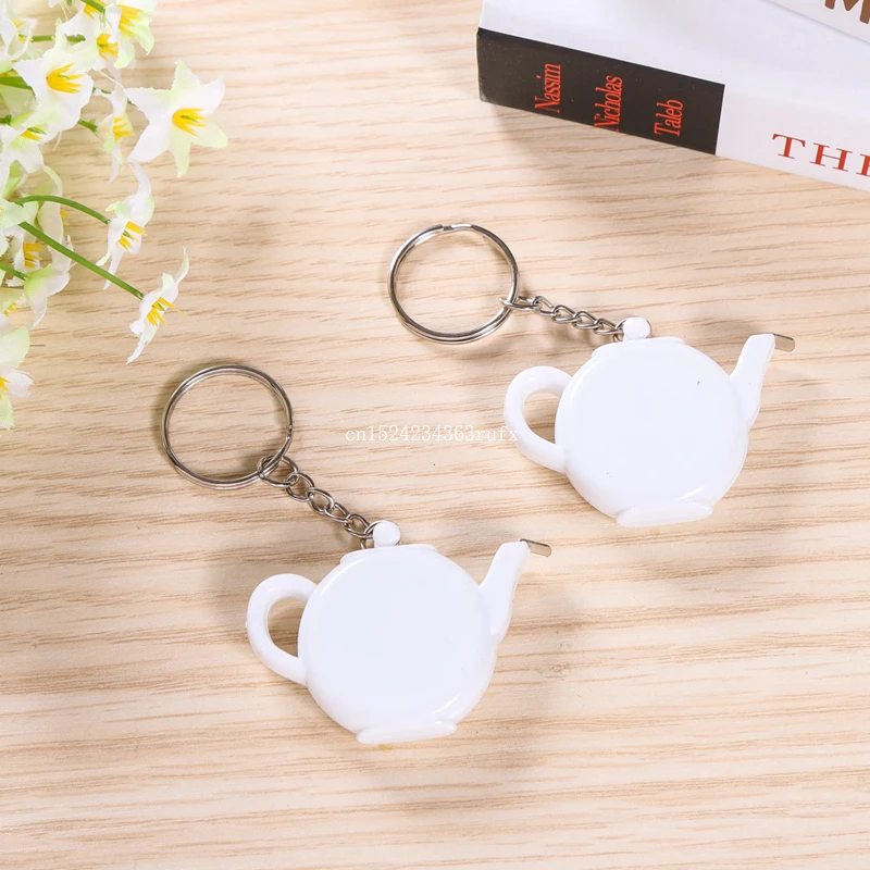 

200pcs Love is Brewing Teapot Measuring Tape Wedding Favors and Gift Keychain Mini Portable Key Chain Party Gift