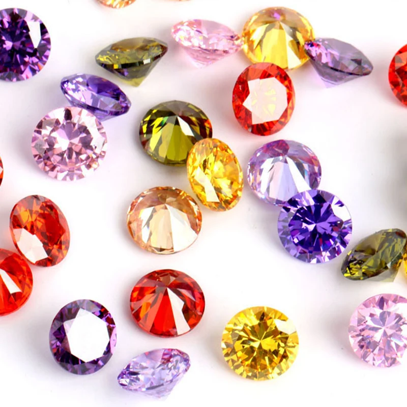 Cubic Zirconia Stone Beads para Fazer Jóias, Material de zircônia, AAA Grade, CZ Zircão, 4mm, 5mm, 6mm, 7mm, 8mm, 10mm, 12mm, 30 PCes, lote