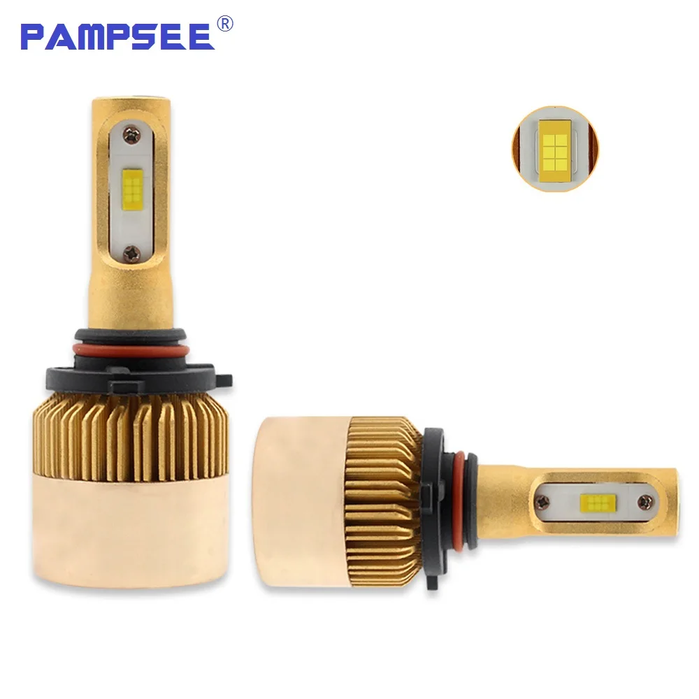 

PAMPSEE 2Pcs 9006 HB4 LED Headlight Car Bulbs 72W 8600Lm 12V 24V Automobile LED Headlamp Kits Auto Led Head Lamp Fog Lights