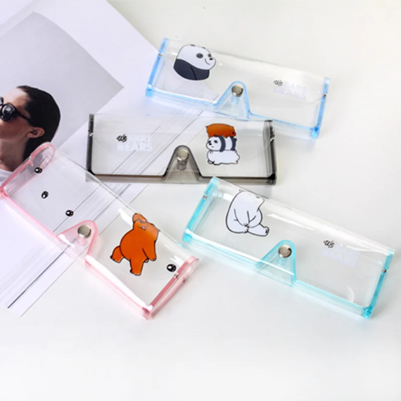 New 1PC Cute  Cartoon Travel Accessories Transparent PVC Eye Glasses Cosmetic Makeup Earphone Organizer Bag Case