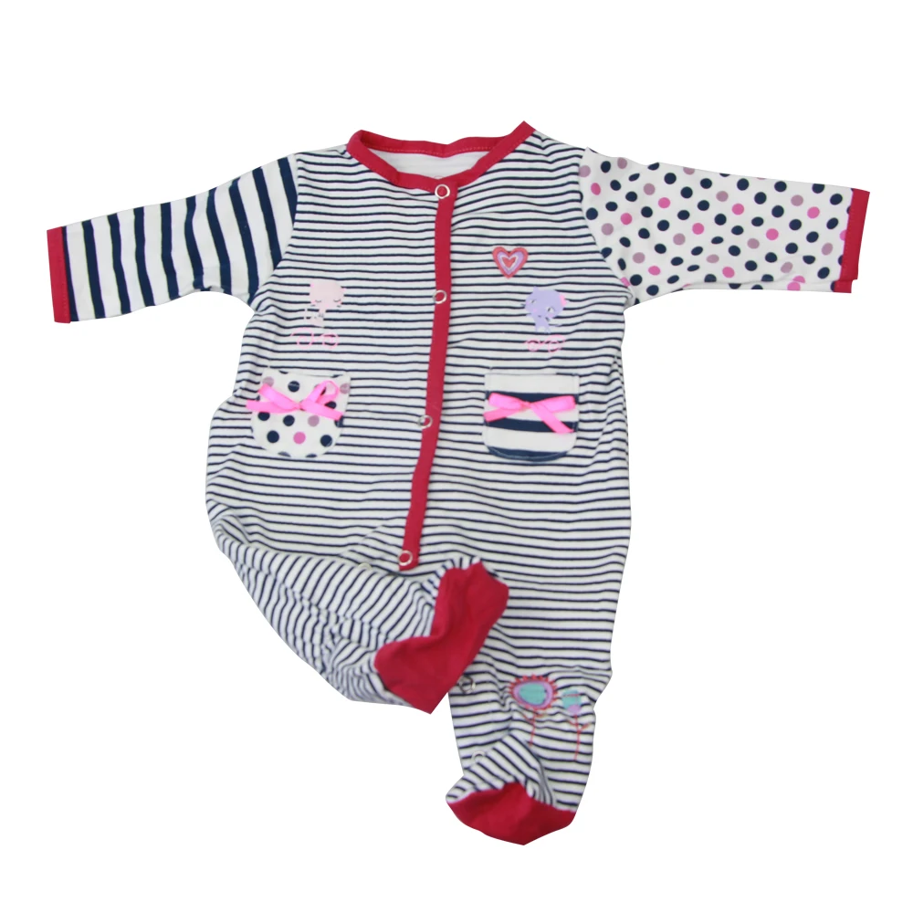 Fashion Handmade Stripe Rompers For 23 Inch Reborn Baby Doll Accessories Pure Cotton Doll Clothes For Kids Reborn Doll Toys