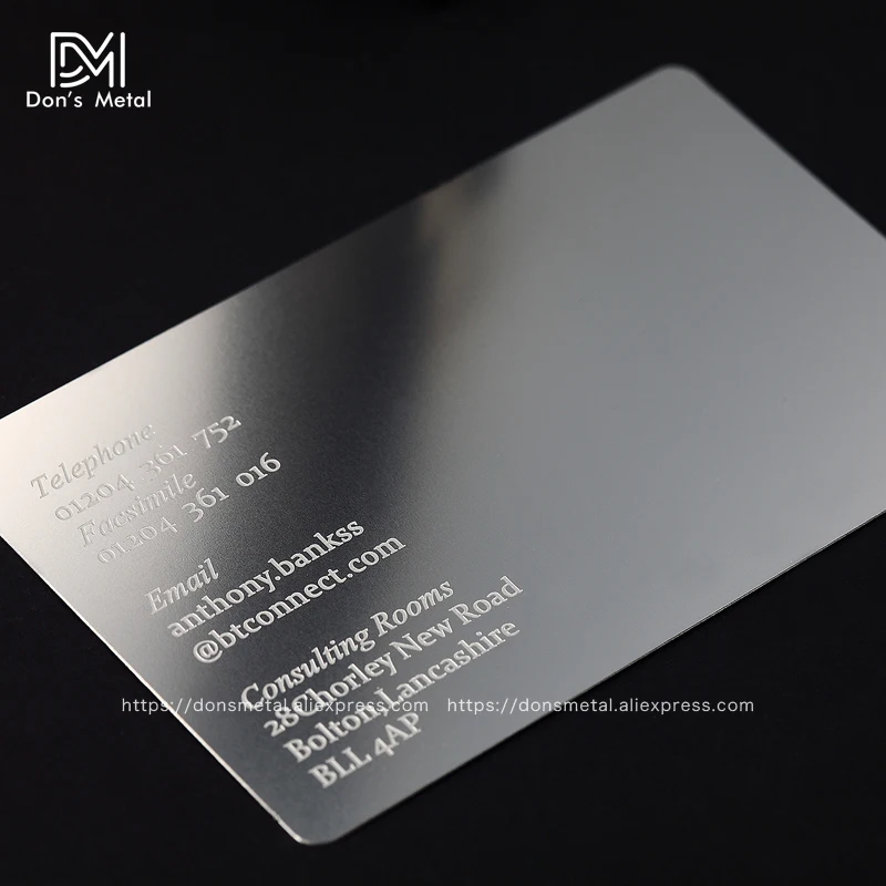 

Personalizing concave convex cutout quality stainless steel business metal card Metal business card metal membership card desig