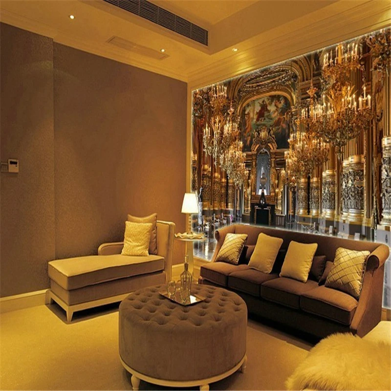 beibehang European golden palace background large wallpaper Custom 3d TV wall mural wall stickers wall paper papel de parede