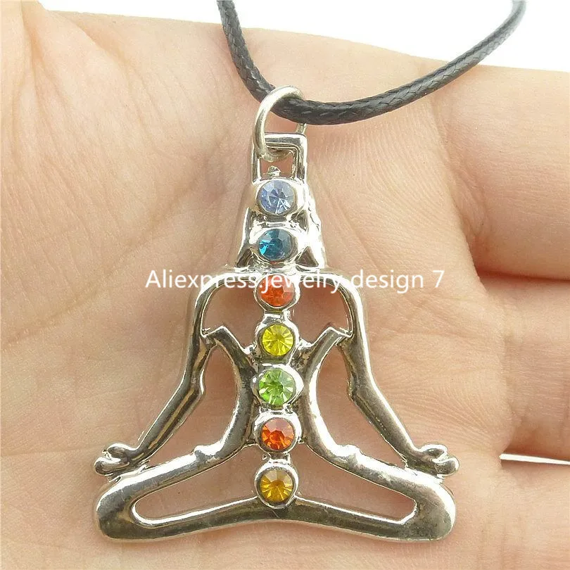 1Pc Vintage Chakra Buddhism Meditation Yoga Protection Amulet Pendant Necklaces Turkish Eye Fatima Hand Grunge Collares Jewelry