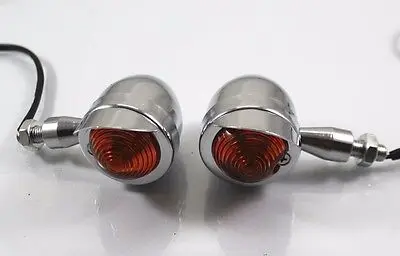 Motorcycle Turn Signal Light W/ Visor Cruiser Chopper Bobber Rat Bike VTX VT VN