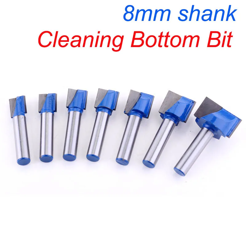1Pcs 8Mm Shank ทำความสะอาดด้านล่างแกะสลักคาร์ไบด์ Router บิตงานไม้เครื่องมือเครื่องกัด CNC Endmill สำหรับไม้