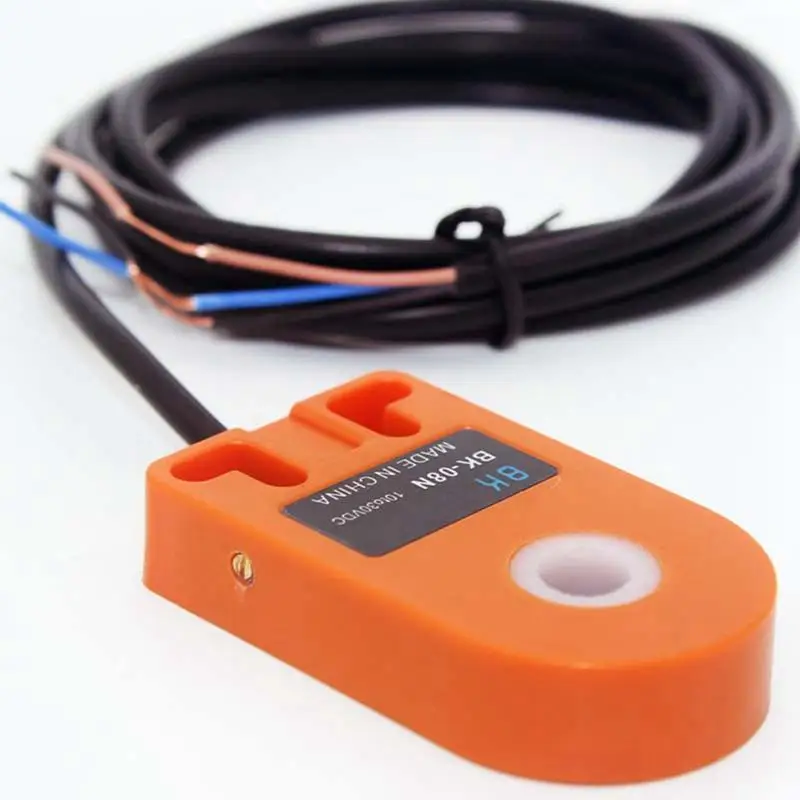 Orange 8mm Hole DC 6-36V 3 Wire NPN N/O HX-DGS-08N Inductive Ring Proximity Sensor Switch For Metal Screw Spring