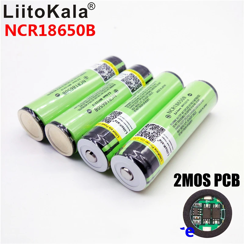 Original LiitoKala 18650 3400mah NCR18650B 3.7 v 3400 mah 18650 Lithium Rechargeable Battery For Flashlight batteries