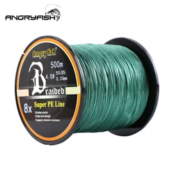 Angryfish Wholesale 500 Meters 8X Braided Fishing Line 8 Colors Super Strong PE Line