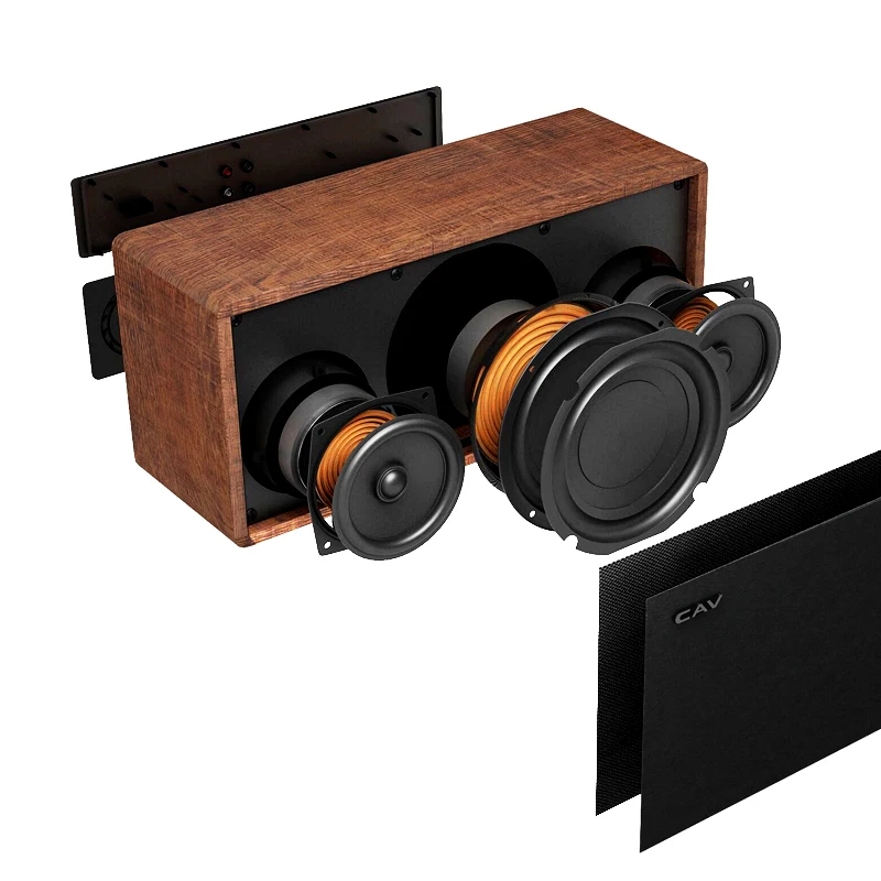 CAV AT60 Bluetooth Speaker Portable Speaker Subwoofer Wooden Column Bluetooth Deep Bass Speaker 5.25" Woofer 4 EQ