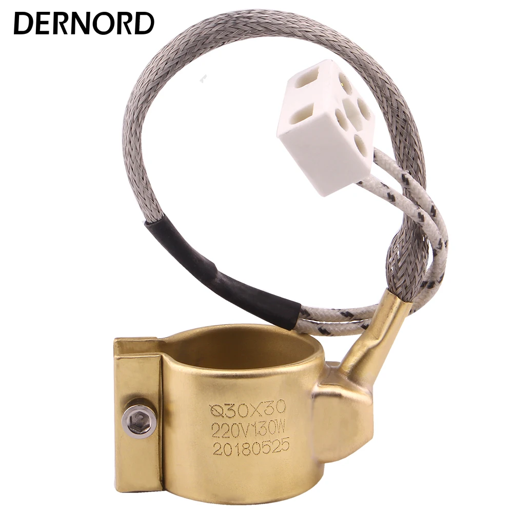 DERNORD 30x30mm 220v 130w Electric Brass Band Heater Copper Heater Band for Extruder