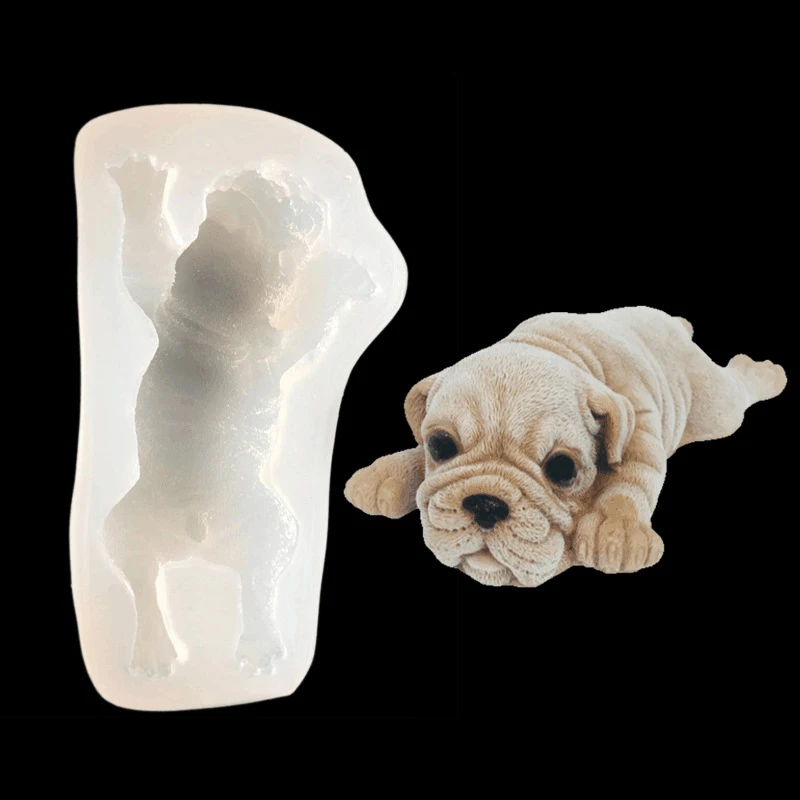 Cute Puppy Silicone Mold 3D Shar Pei Soap Cake Mousse Mold Epoxy Animals Chocolate Fondant Mould Aroma Stone Moulds