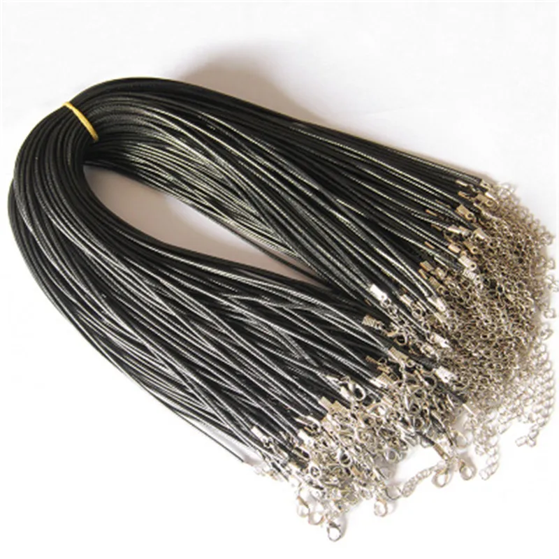 

Aclovex 20pcs/lot Dia 1.5mm 2mm Lobster Clasps Leather Rope Necklace Korean Cotton Waxed Cord Thread Necklaces Fashion Jewelry