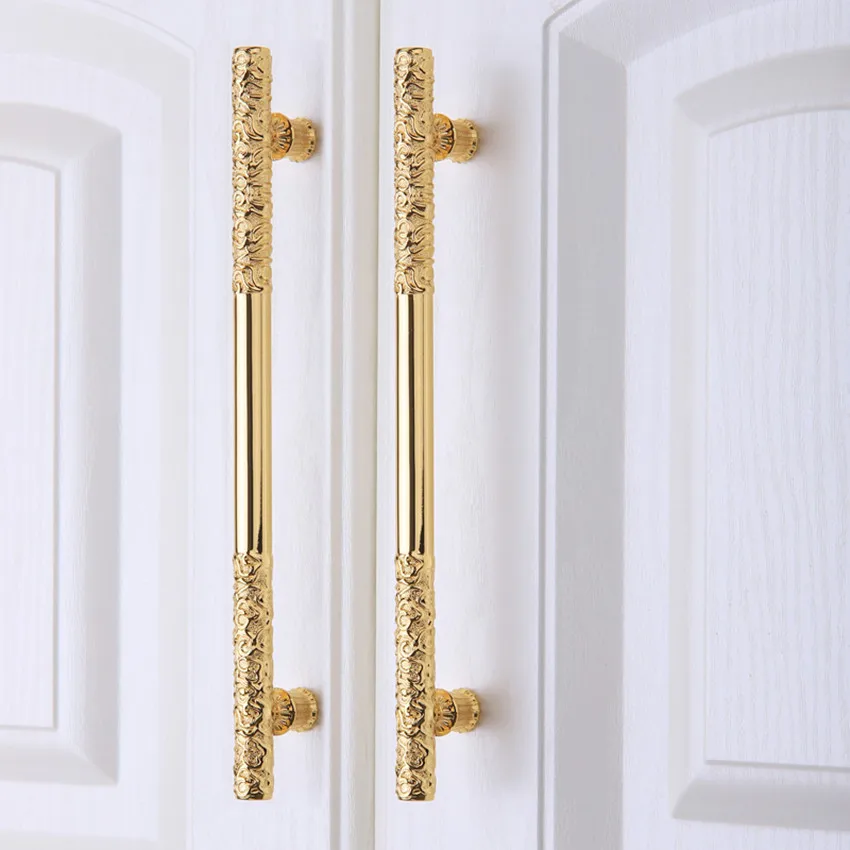 160 192mm Modern fashion luxury creative K gold yellow bronze antique brass retro cupboard wardrobe kitchen cabinet door handle