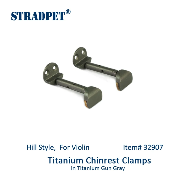 STRADPET Titanium Chinrest Clamps, Chinrest Screws in Bright & Gun gray, Hill Style, for Violin, Violin Accessories