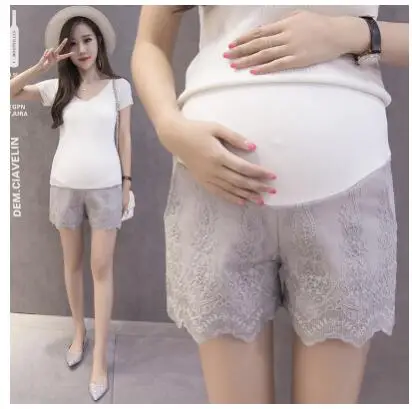 New black and pink Maternity High Waist Women Shorts for Spring Summer lace Shorts Pregnant Women Short Trousers M-XL