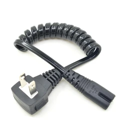 JP US Plug NEMA 1-15P 2PIN To IEC 60320 C7 AC Short Portable Cord 2 Prong Plug 20cm PU Retractable Spring Power cable 10-30cm