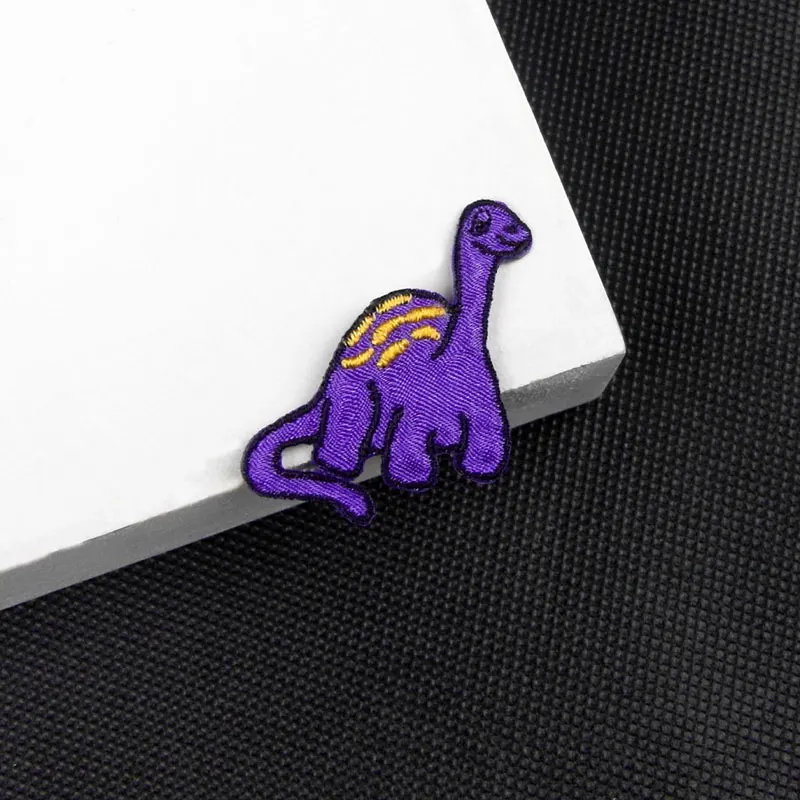 MAXSIN FUN 1 Pc Purple Dinosaur Patch Cute Animal Sticker Iron on Jeans Clothes Shoes Bags Decoration DIY Accessories