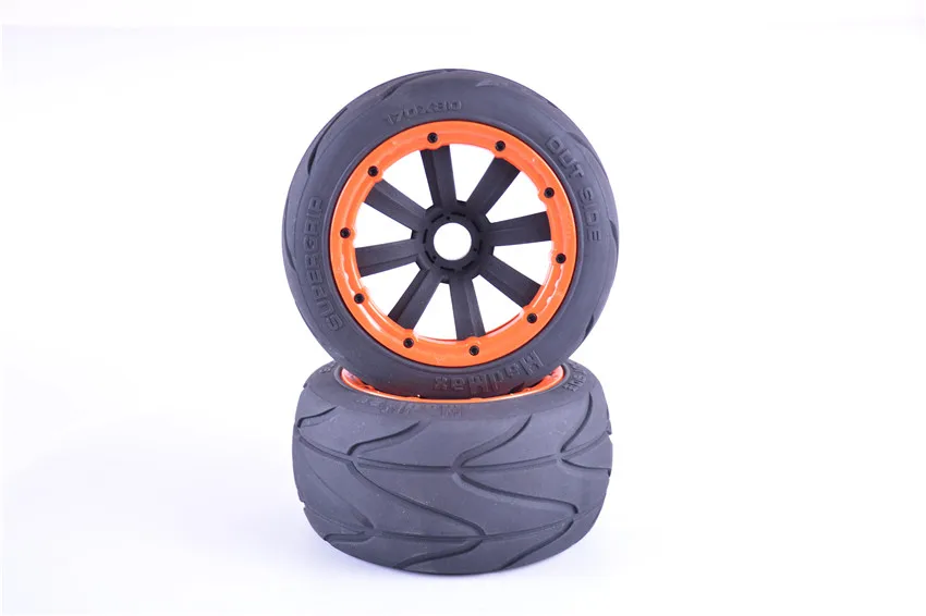 MadMax Super Grip Road Wheel Slick Pneu Corrida Slick Tire Set para 1/5 HPI Rovan KM Baja 5B