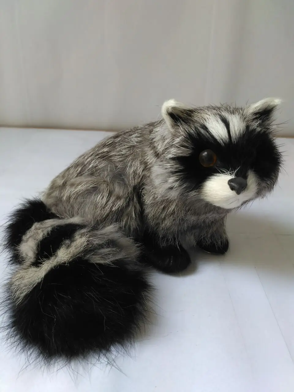 new cute simulation raccoon toy lifelike gray raccoon toy gift 12x9x11cm